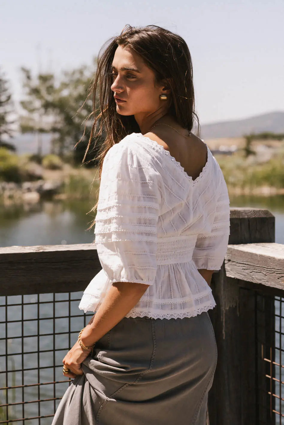 Nika Lace Ruffle Blouse