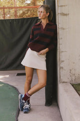 Ozzie Striped Sweater in Red