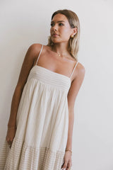Demi Striped Midi Dress in Natural