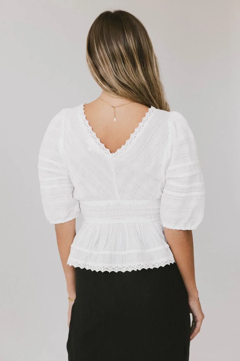 Nika Lace Ruffle Blouse