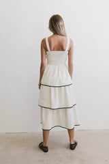 Liza Contrast Trim Dress in Cream