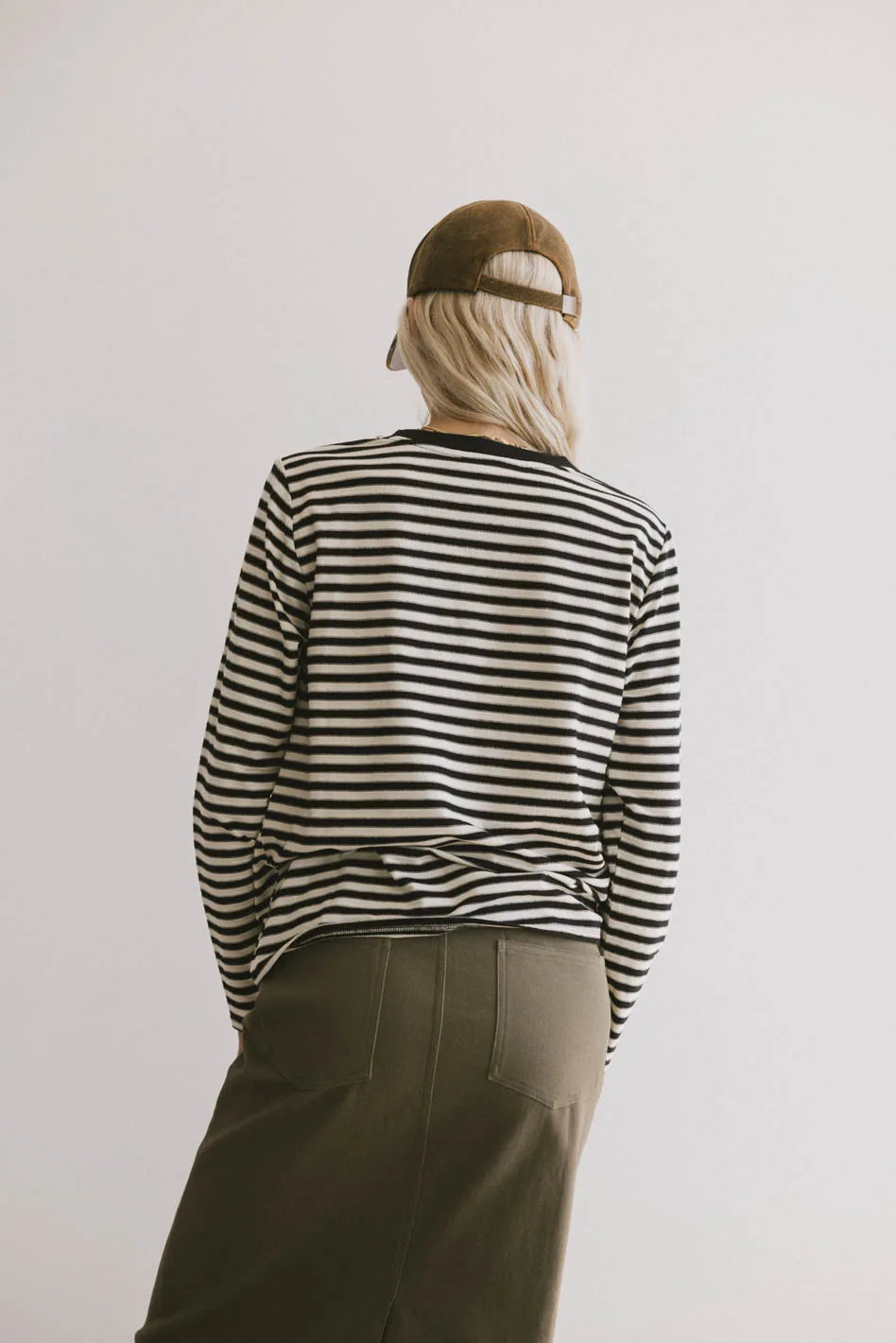 Reggie Striped Top in Black