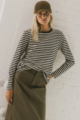Reggie Striped Top in Black