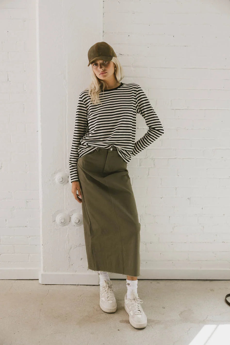 Reggie Striped Top in Black