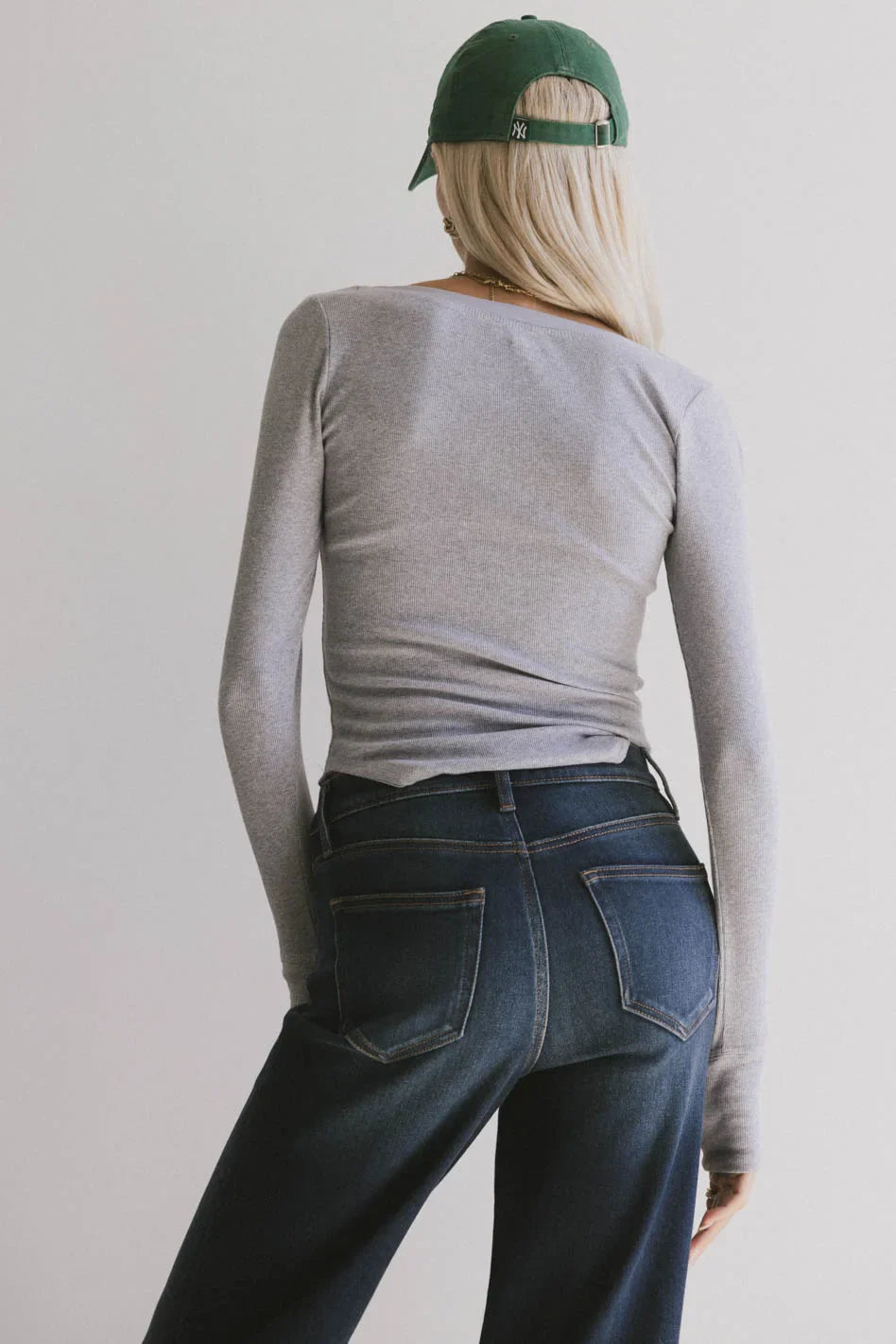 Zela Ribbed Top in Heather Grey