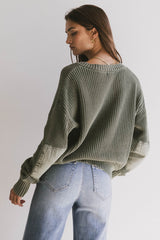 Inda Henley Sweater in Olive