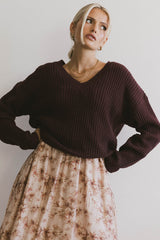 Raychel Knit Sweater in Burgundy