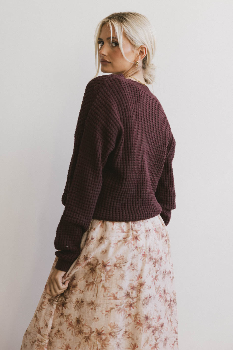 Raychel Knit Sweater in Burgundy