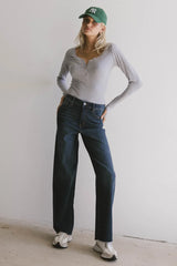 Zela Ribbed Top in Heather Grey