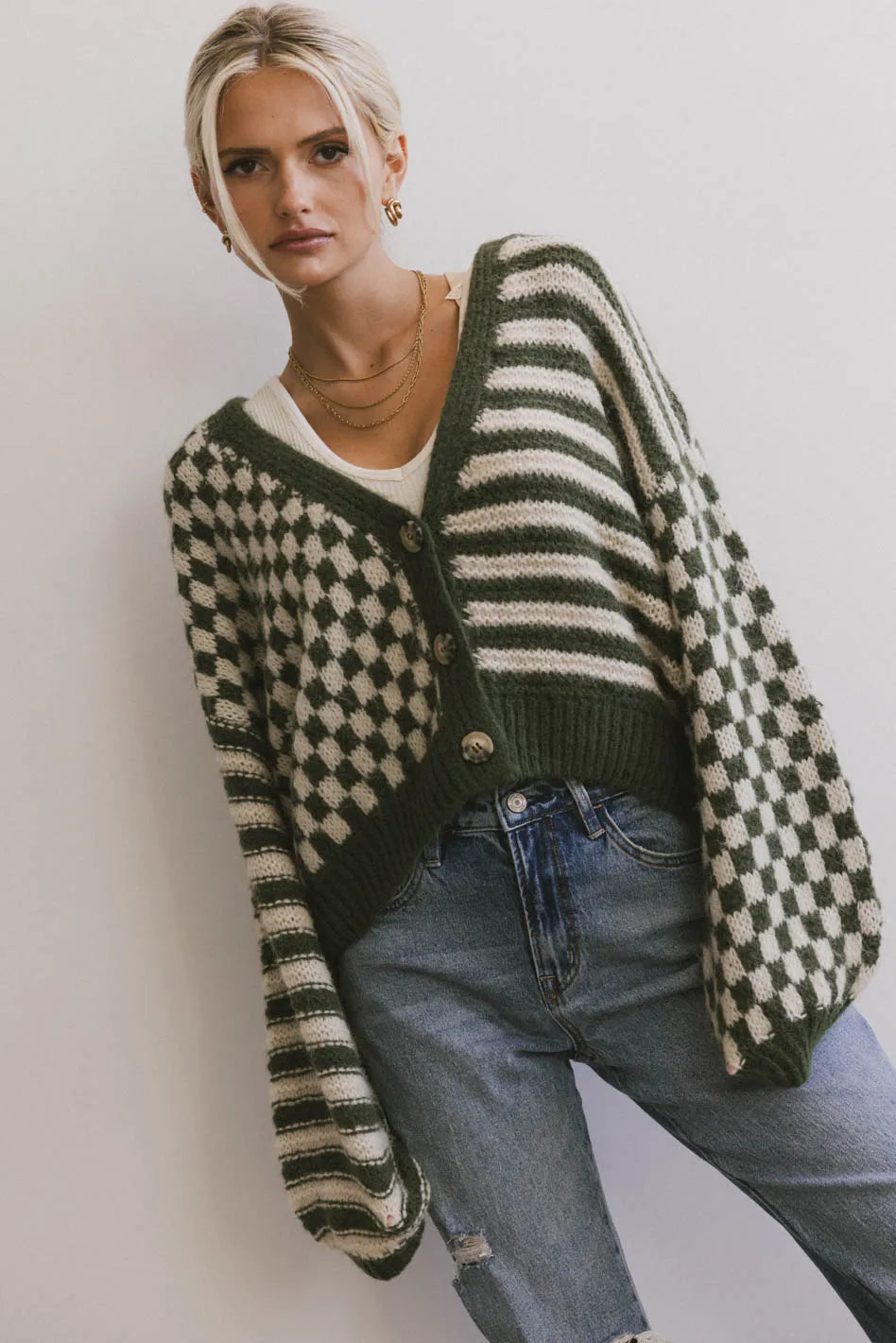 Janey Cardigan in Olive
