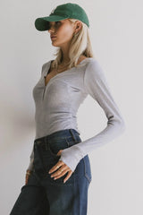 Zela Ribbed Top in Heather Grey