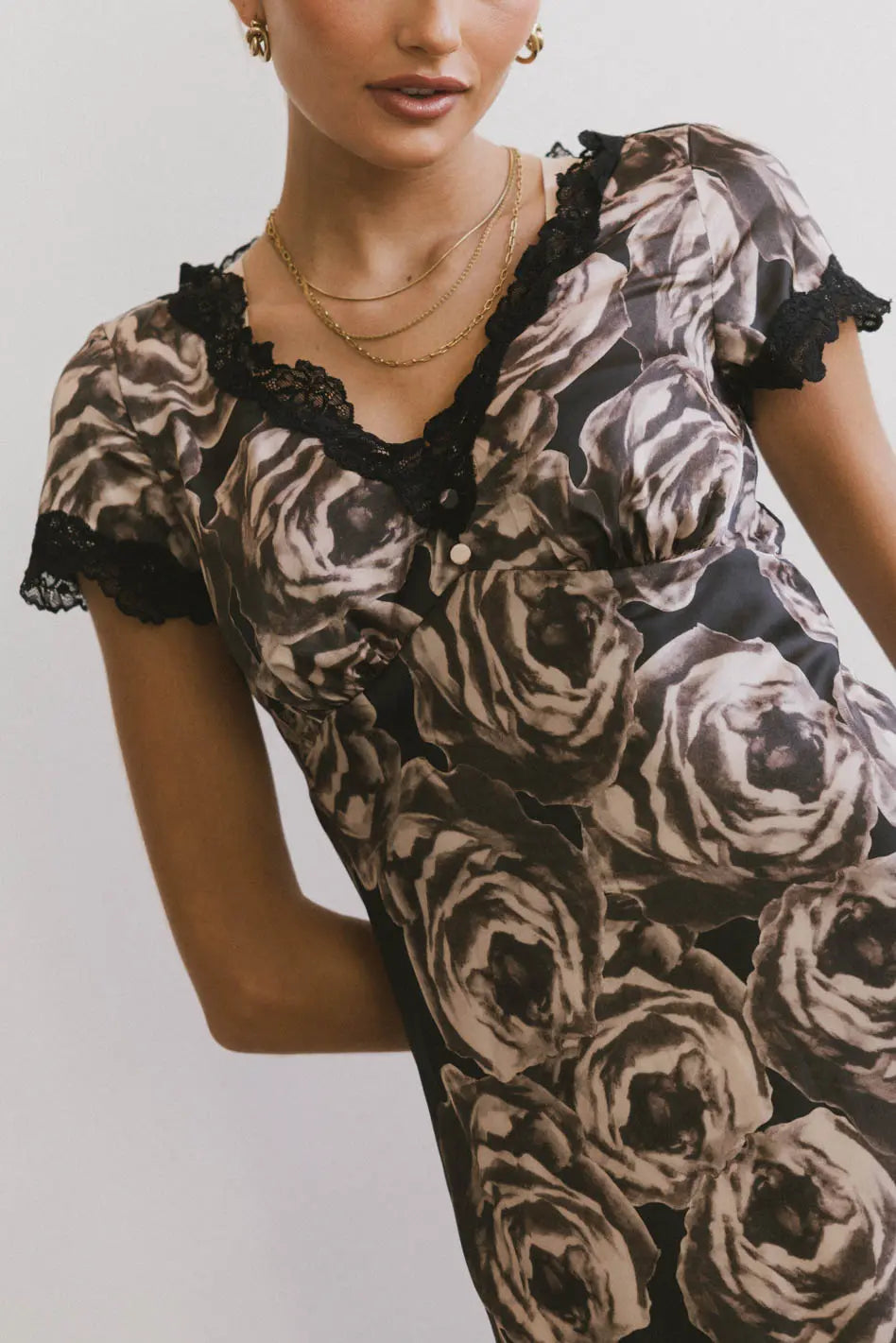 Beatriz Lace Trim Maxi Dress