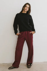 Meli Button Front Knit Sweater in Black