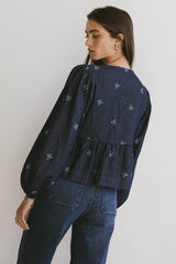 Maggie Peplum Tie Blouse With Bow Detail