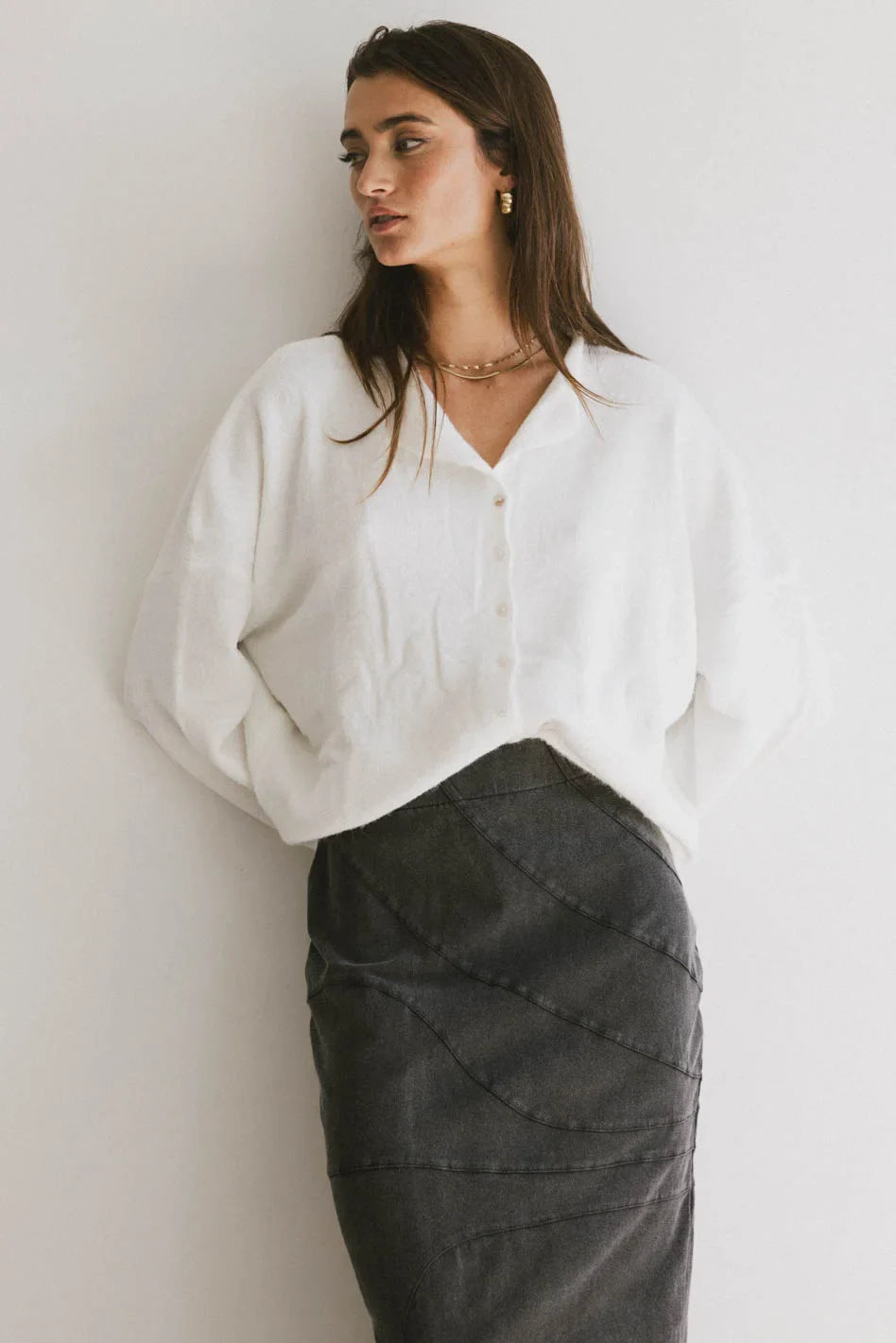 Maci Cardigan in White