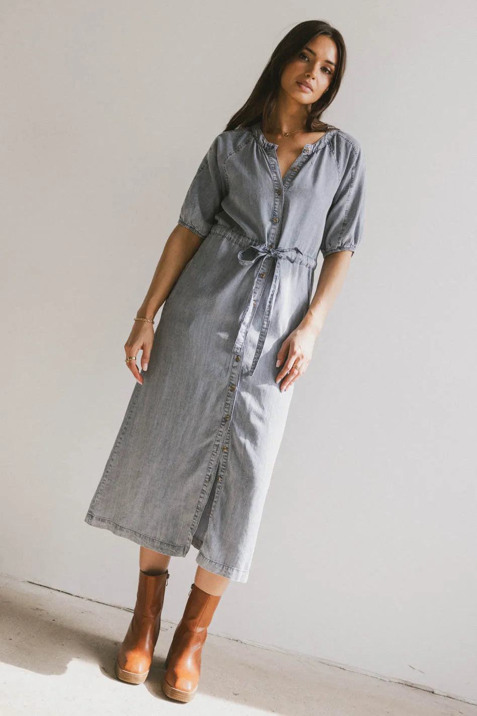 Marigold Denim Midi Dress