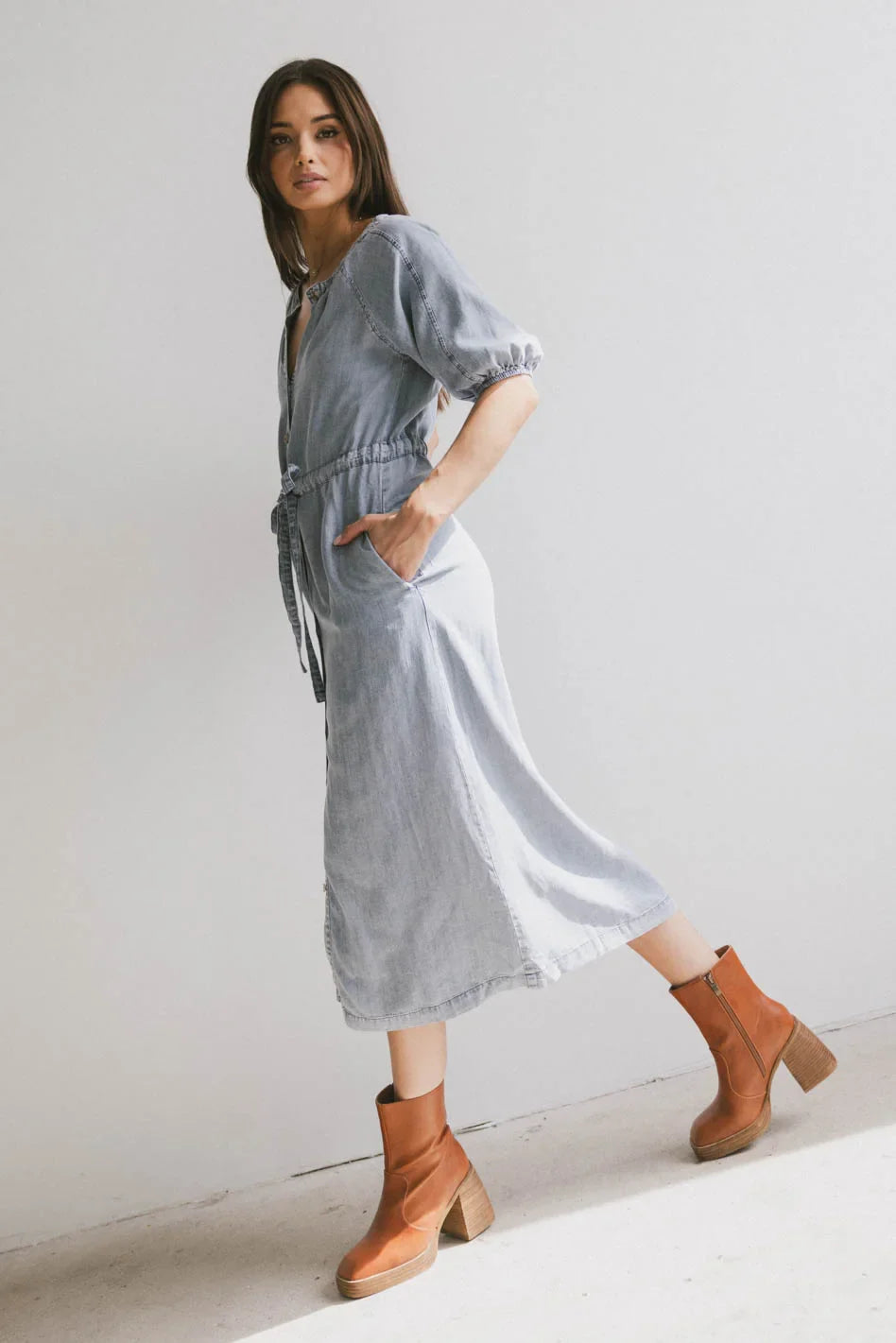 Marigold Denim Midi Dress