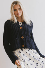 Luca Chunky Knit Sweater in Navy