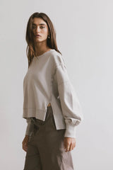 Costello Reverse Seam Crewneck in Grey