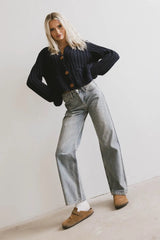 Luca Chunky Knit Sweater in Navy