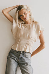 Whit Smocked Blouse in Cream