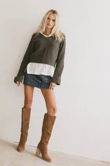 Serena Knit Sweater in Olive
