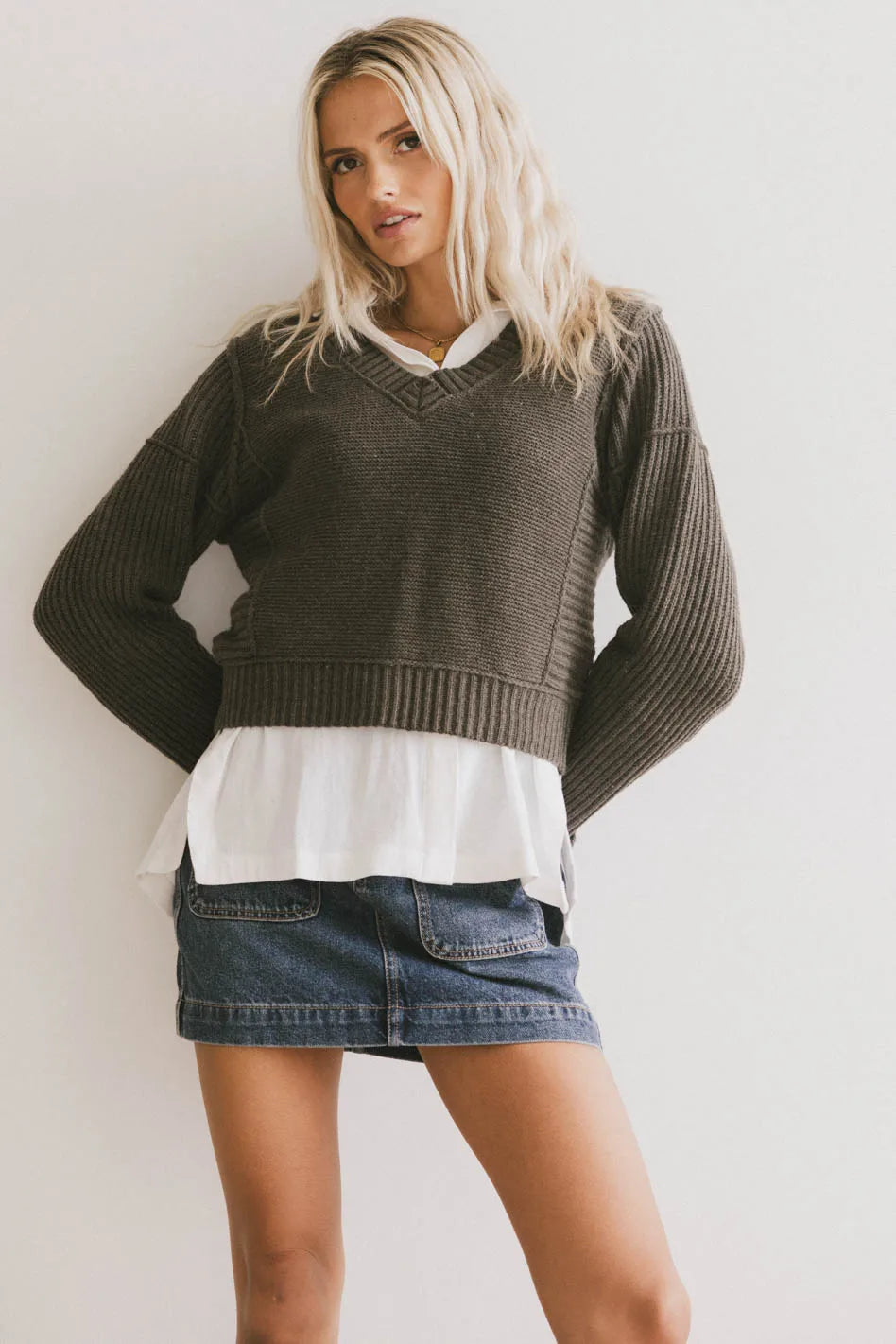 Serena Knit Sweater in Olive