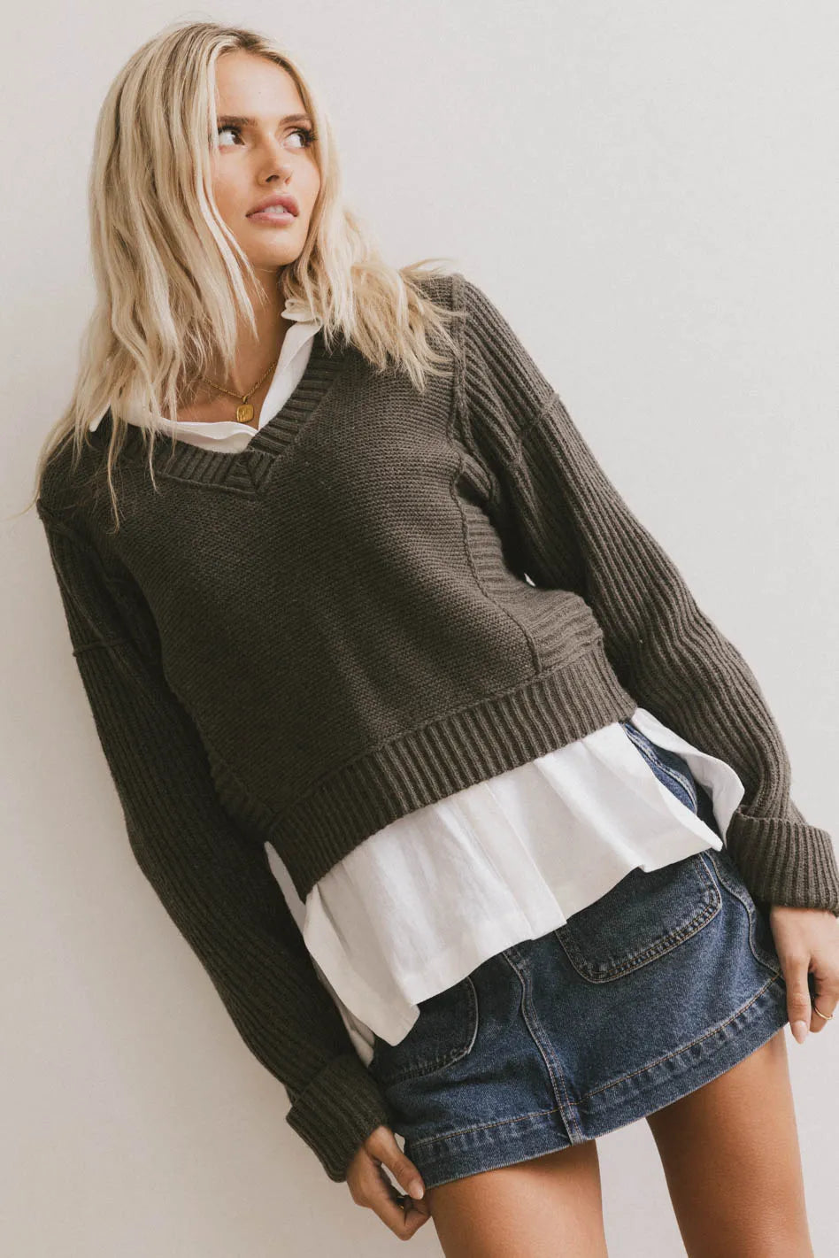 Serena Knit Sweater in Olive