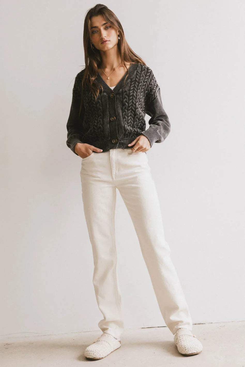 Lane Cable Knit Cardigan