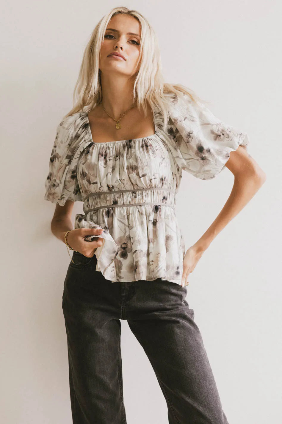 Arden Floral Tie Blouse