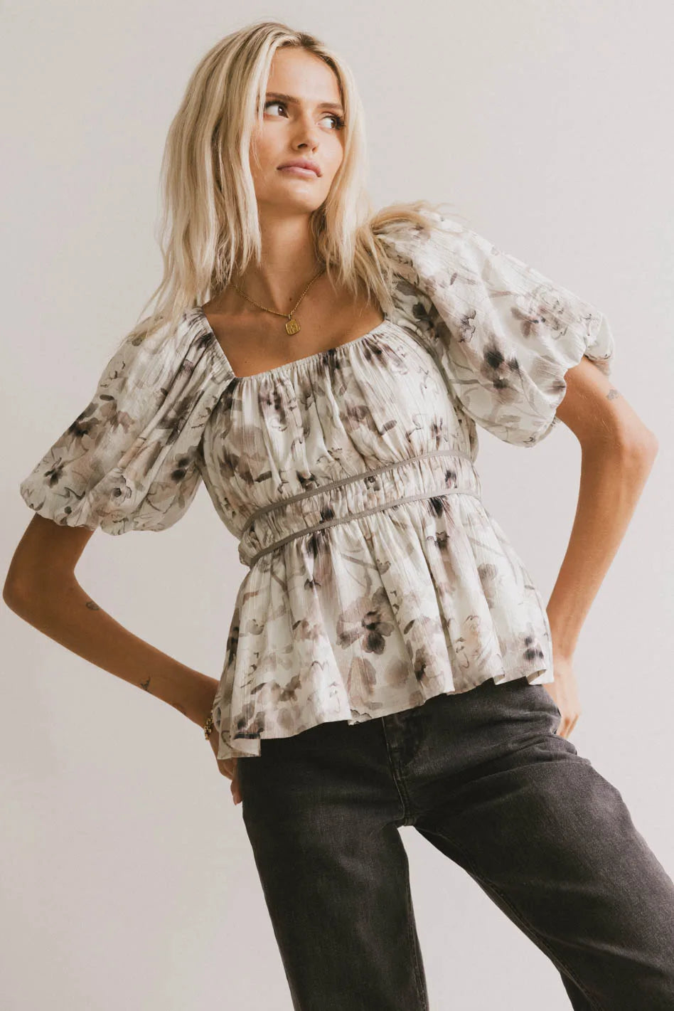 Arden Floral Tie Blouse