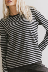 Reggie Striped Top in Grey