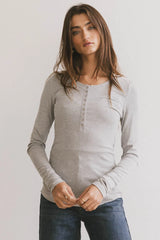 Ivanna Henley Top in Grey