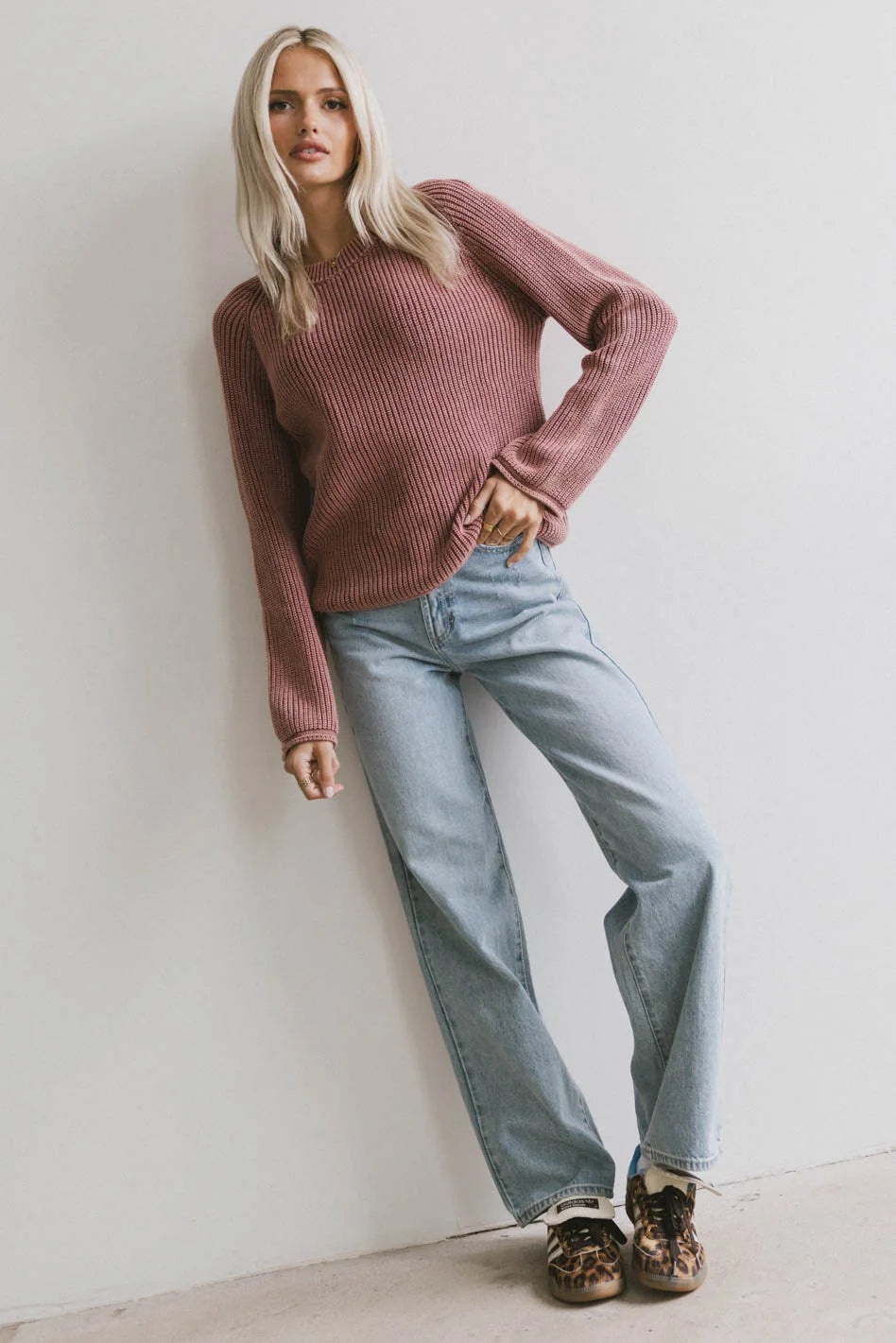 Aveline Knit Sweater in Red