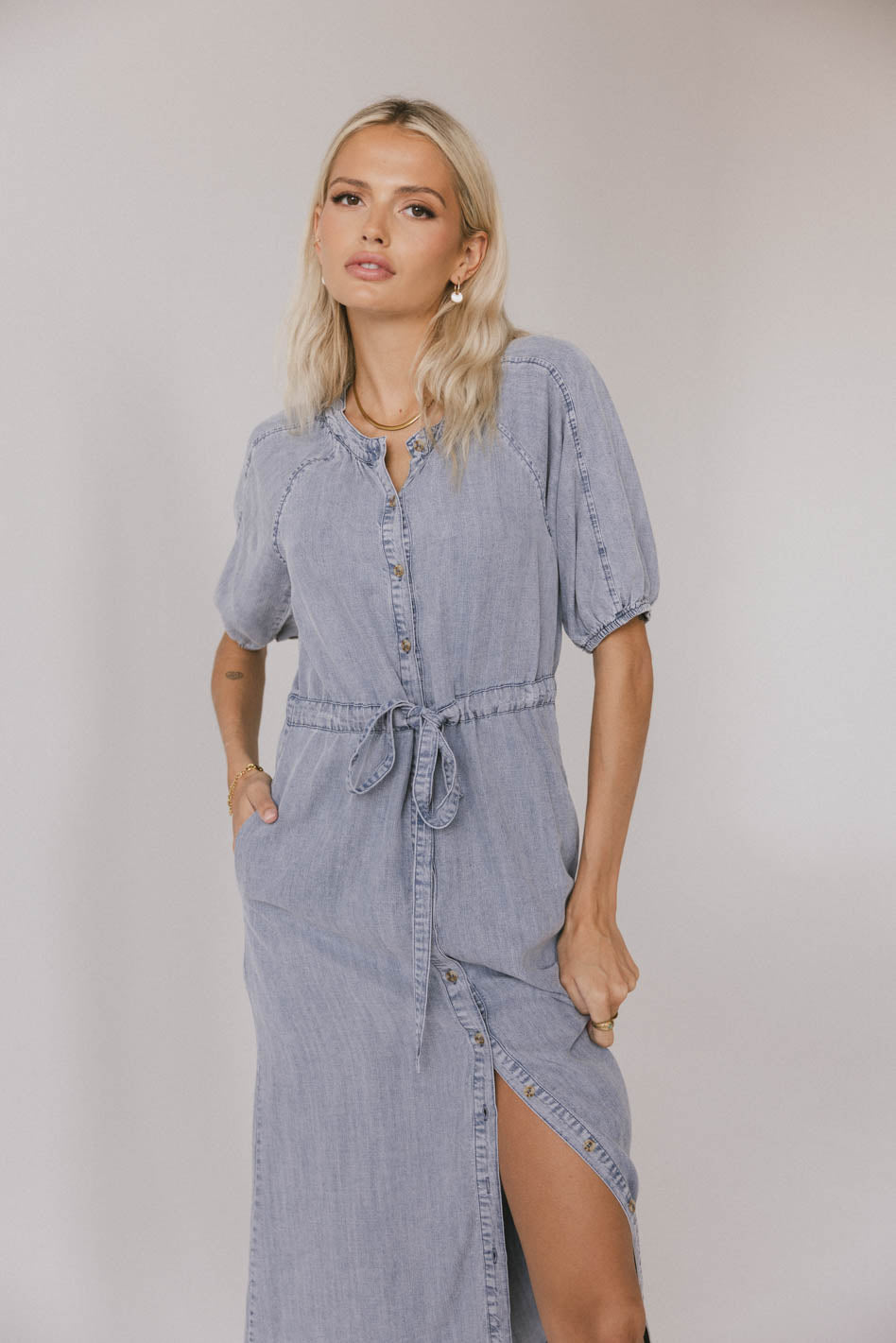 Marigold Denim Midi Dress