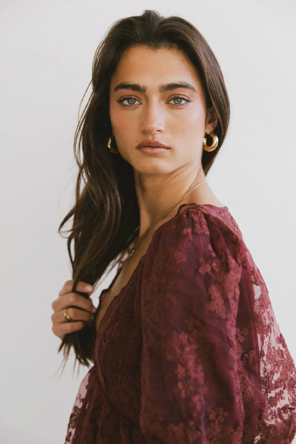 Tiana Embroidered Mini Dress in Red-Brown – Groovy Mimi