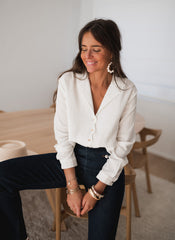 White Buutton Down Linen Blouse