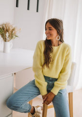 Yellow Fuzzy Knit Sweater