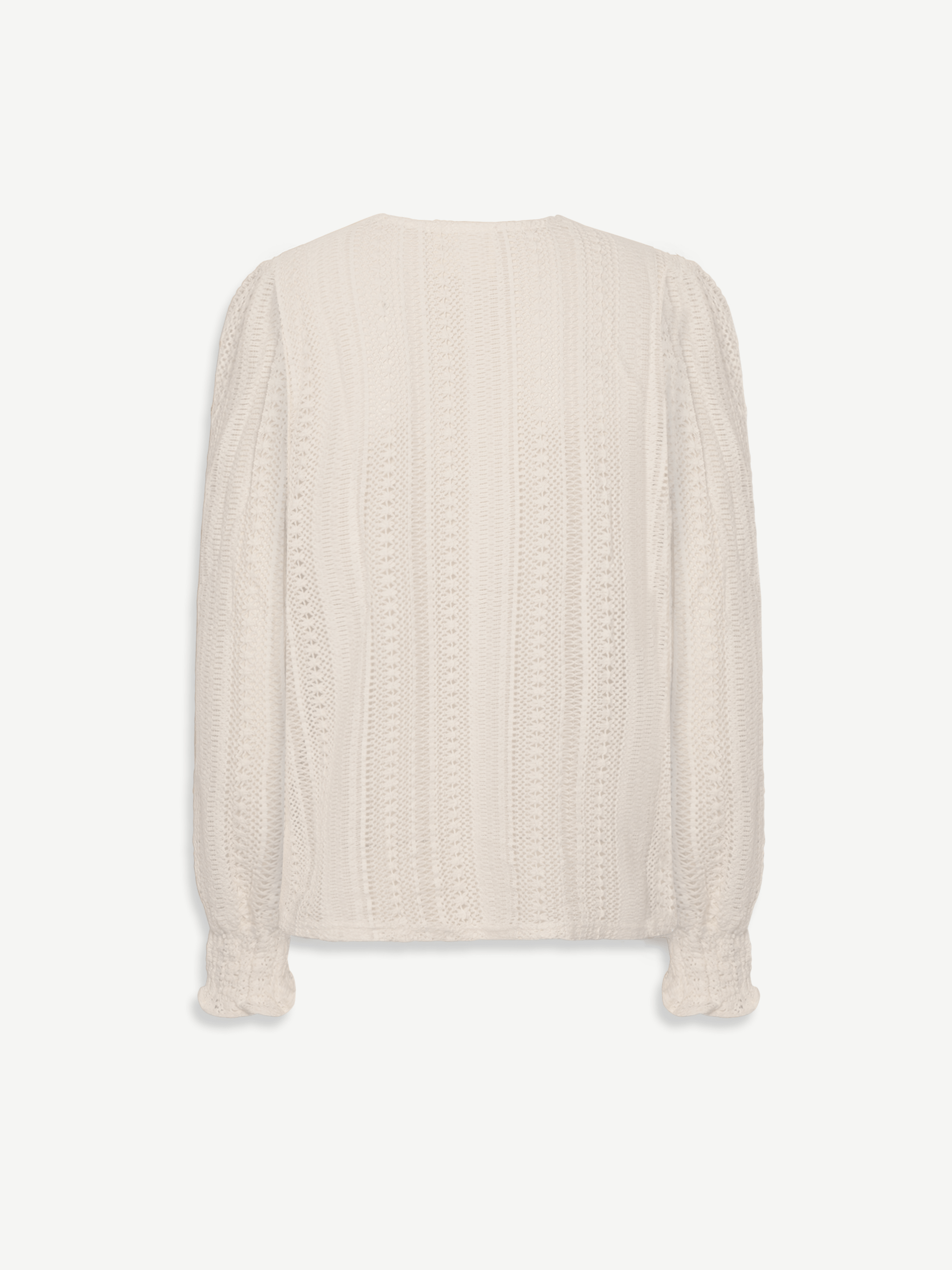 White Crochet Long Sleeves Blouse