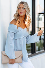 Rosie Smocked Off The Shoulder Top - Waterlily