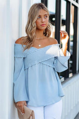 Rosie Smocked Off The Shoulder Top - Waterlily