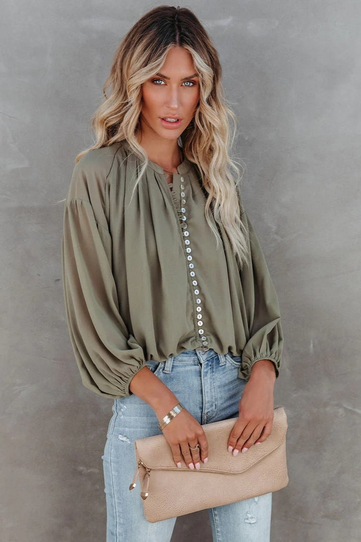 Mimi Front Tuck Short Sleeve Blouse