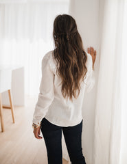 White Buutton Down Linen Blouse