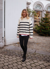 Bold Striped Pullover Knit Sweater