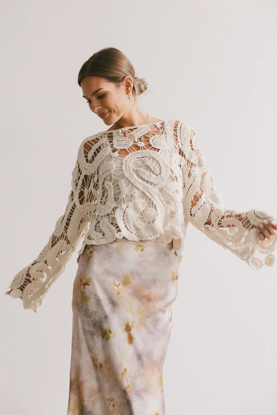 No Worries Crochet Top in Cream