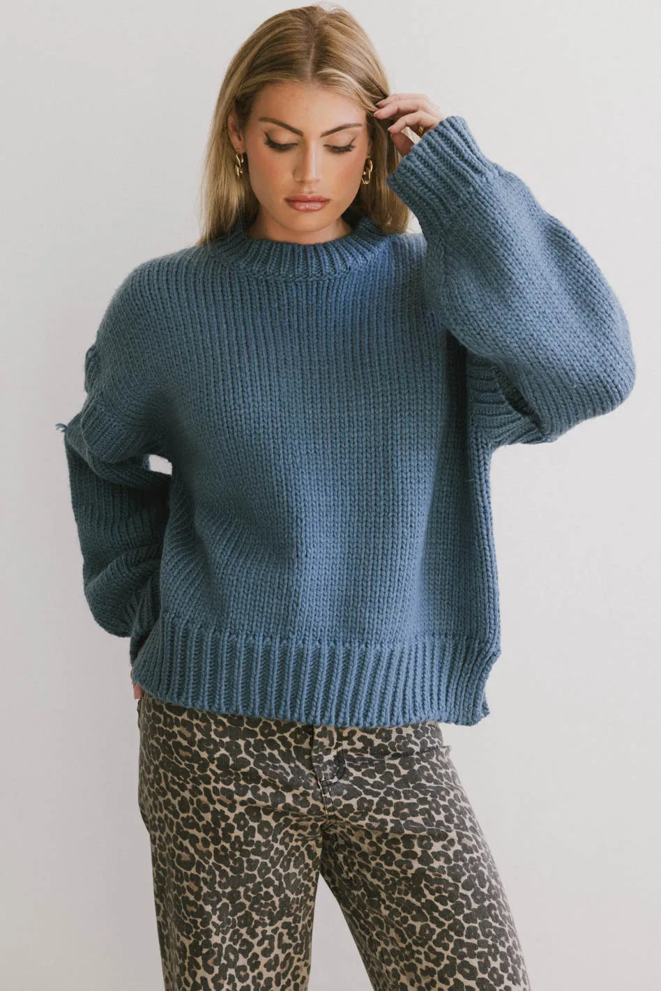 Josie Knit Sweater in Blue