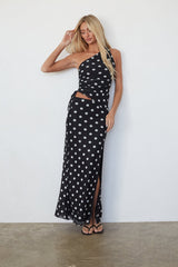 Dotted One Shoulder Ruched Top