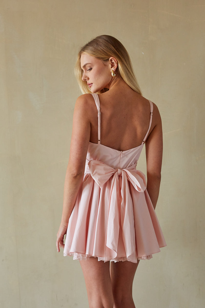 Belle Lace Trim Corset Fit and Flare Mini Dress