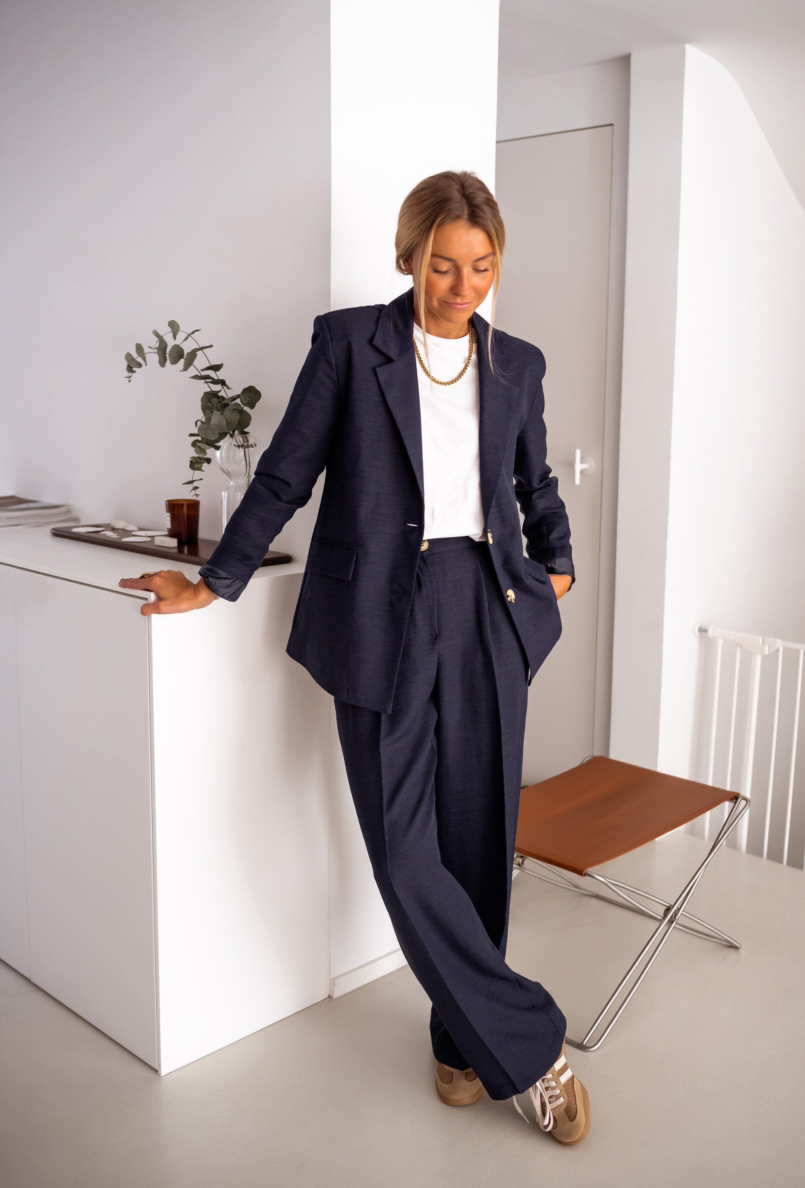 Blue Boss Notched Lapel Blazer