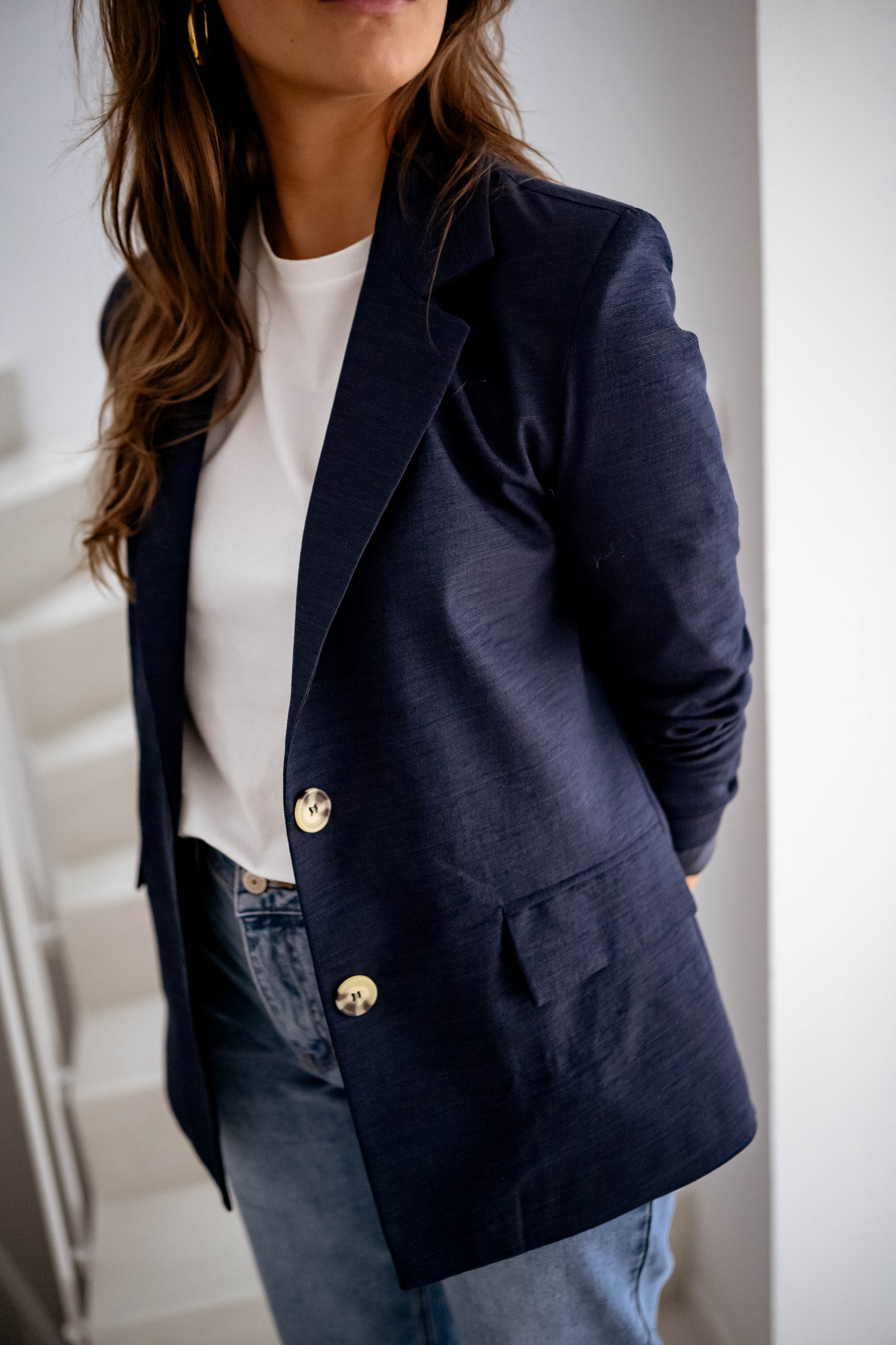 Blue Boss Notched Lapel Blazer